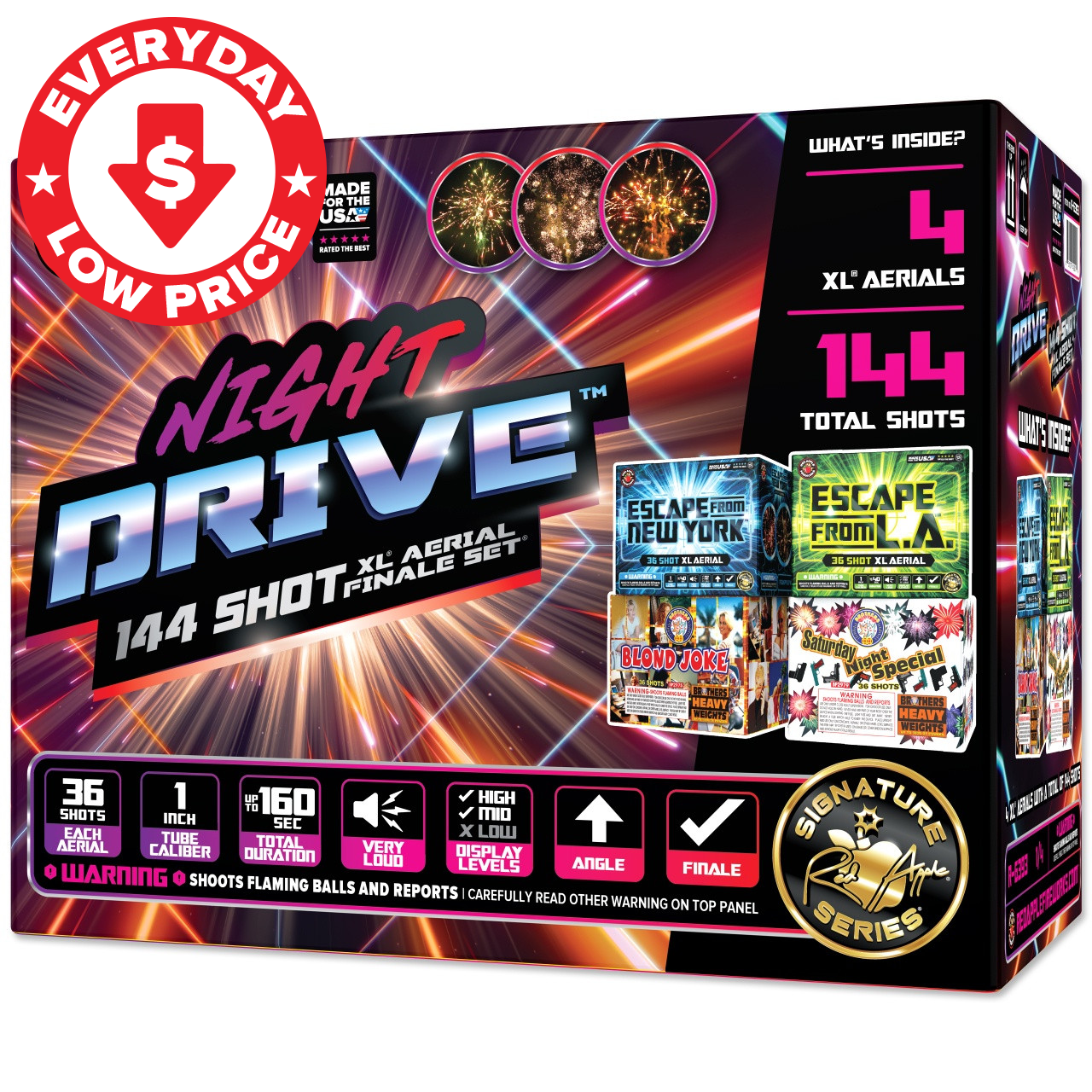 Night Drive™ 144 Shots XL® Aerial Finale Set® by Brothers